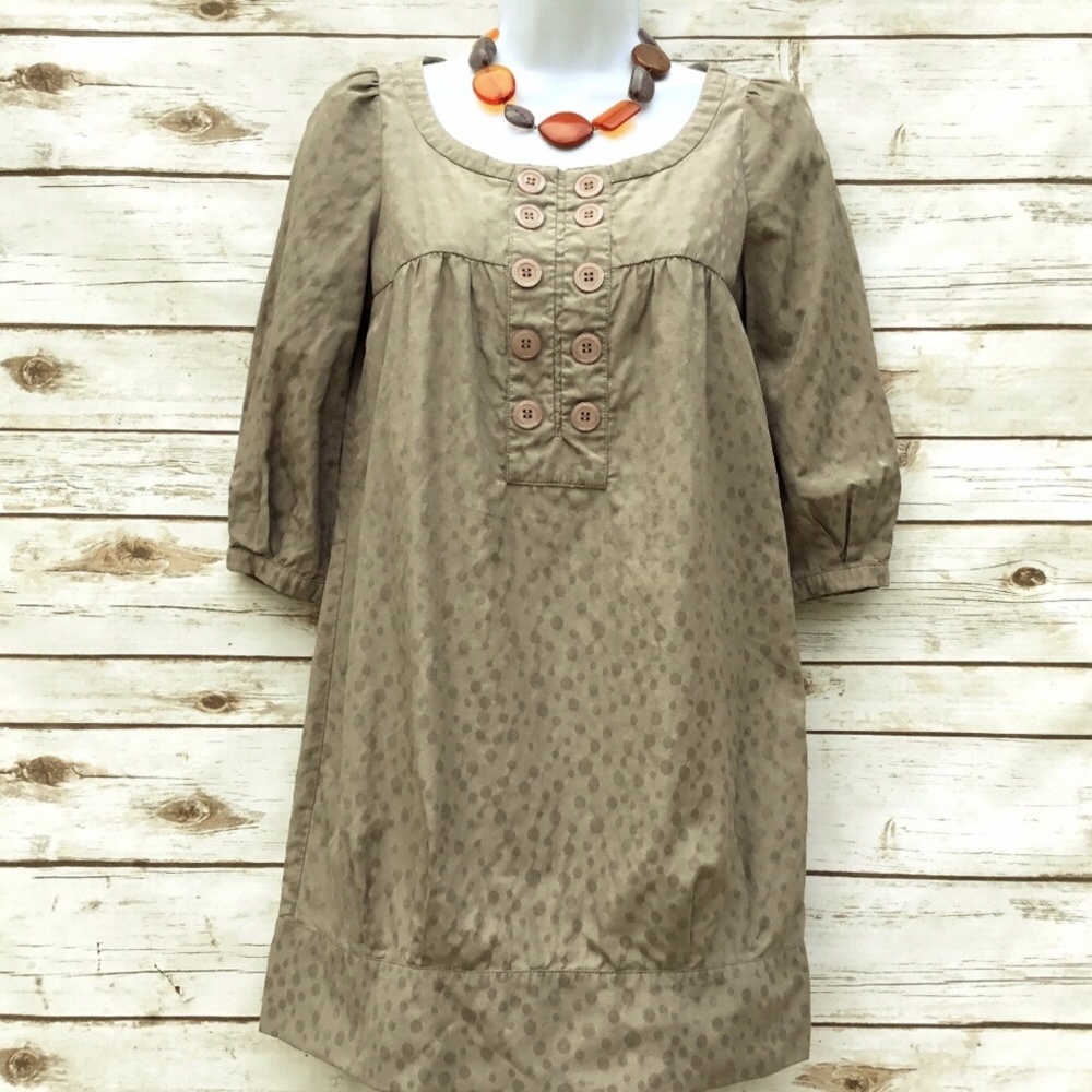 Tan Dress or Tunic 3/4-Length Sleeves by Mastina